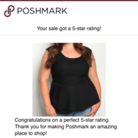 LAST 2! PLUS SIZE BLACK PEPLUM CUT TOP! - Picture 3 of 3
